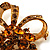 Amber Coloured Crystal Bow Corsage Brooch (Gold Tone) - view 6