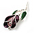 Romantic Enamel Rose Brooch (Violet & Green, Silver Tone) - view 3