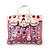 Pink Crystal Designer Bag Brooch (Silver Tone) - 30mm Length - view 6