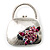 Stylish Crystal Bag Brooch (Rhodium Plated & Fuchsia, Pink)