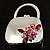 Stylish Crystal Bag Brooch (Rhodium Plated & Fuchsia, Pink) - view 2