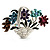 Fancy Enamel Multicoloured Flower Basket Brooch (Silver Tone) - view 3