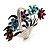 Fancy Enamel Multicoloured Flower Basket Brooch (Silver Tone) - view 6