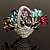 Fancy Enamel Multicoloured Flower Basket Brooch (Silver Tone) - view 2