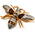 Oversized Gold Diamante Bee Brooch - view 5