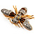 Oversized Gold Diamante Bee Brooch - view 6