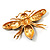 Oversized Gold Diamante Bee Brooch - view 8