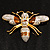 Oversized Gold Diamante Bee Brooch - view 9