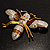 Oversized Gold Diamante Bee Brooch - view 3