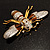 Oversized Gold Diamante Bee Brooch - view 10