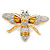 Oversized Gold Diamante Bee Brooch - view 11