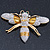 Oversized Gold Diamante Bee Brooch - view 12