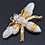 Oversized Gold Diamante Bee Brooch - view 13