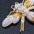 Oversized Gold Diamante Bee Brooch - view 14