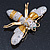 Oversized Gold Diamante Bee Brooch - view 15