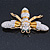 Oversized Gold Diamante Bee Brooch - view 16