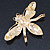 Oversized Gold Diamante Bee Brooch - view 17