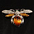 Art Deco Bee Brooch (Silver Tone) - view 3