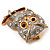 Cute Baby Owl Brooch (Gold&Silver Tone) - view 6