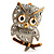 Cute Baby Owl Brooch (Gold&Silver Tone) - view 4