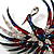 Huge Multicoloured Diamante Enamel Fire-Bird Brooch (Silver Tone) - view 3