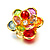 Small Multicoloured  Acrylic Floral Brooch (Gold Tone) - view 9