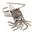Stylish Butterfly, Crystal & Simulated Pearl Charm Pin Brooch (Silver Tone) - view 5