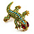 Small Green Swarovski Crystal Lizard Brooch (Gold Tone Metal) - view 5
