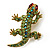 Small Green Swarovski Crystal Lizard Brooch (Gold Tone Metal) - view 6