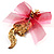 Swarovski Crystal Magnificent Queen Cat Brooch/ Pendant (Gold & Iridescent Pink) - view 8