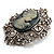Heiress Filigree 'Cameo' Brooch (Antique Silver Finish) - view 4