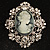 Heiress Filigree 'Cameo' Brooch (Antique Silver Finish) - view 2