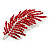 Statement Crystal Leaf Brooch (Bright Red) - view 3