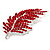 Statement Crystal Leaf Brooch (Bright Red) - view 4