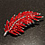 Statement Crystal Leaf Brooch (Bright Red) - view 2