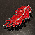 Statement Crystal Leaf Brooch (Bright Red) - view 6