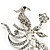 Clear Crystal Peacock Brooch (Silver Tone) - view 4