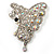 AB Diamante Butterfly Brooch (Silver Tone) - view 1