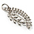 Silver Plated Decorative Crystal Leaf Brooch - view 5
