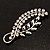 Silver Plated Decorative Crystal Leaf Brooch - view 3