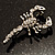 Small Clear Crystal Scorpion Brooch (Silver Tone) - view 6