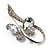 Clear Crystal Butterfly Brooch (Silver Tone) - view 3