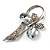 Clear Crystal Butterfly Brooch (Silver Tone) - view 5