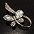 Clear Crystal Butterfly Brooch (Silver Tone) - view 2