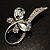 Clear Crystal Butterfly Brooch (Silver Tone) - view 7