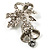 X-mas Crystal Bell Brooch (Silver & Clear) - view 3