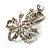 X-mas Crystal Bell Brooch (Silver & Clear) - view 4
