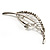 Silver Plated Open Crystal Leaf Brooch - view 5
