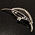 Silver Plated Open Crystal Leaf Brooch - view 8