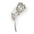 Exquisite CZ Rose Brooch (Silver Tone) - view 10
